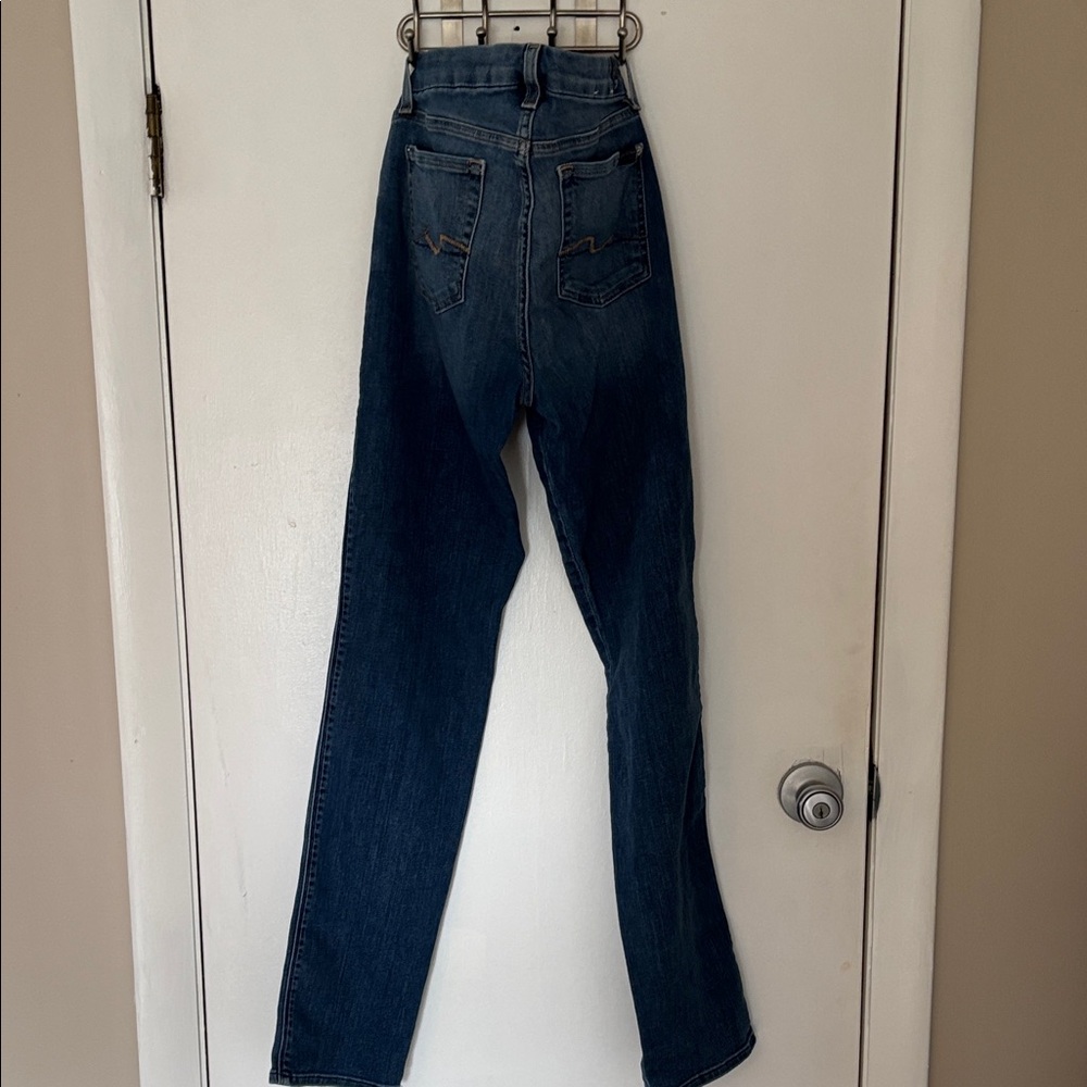 7 For All Mankind Women's Dark Blue Straight-Leg Jeans - Picture 8 of 8